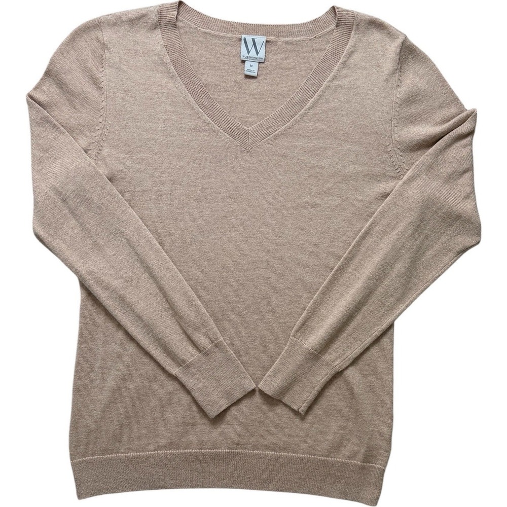 Worthington‎ Women's Heather Camel V Neck Long Sleeve Pullover Size M